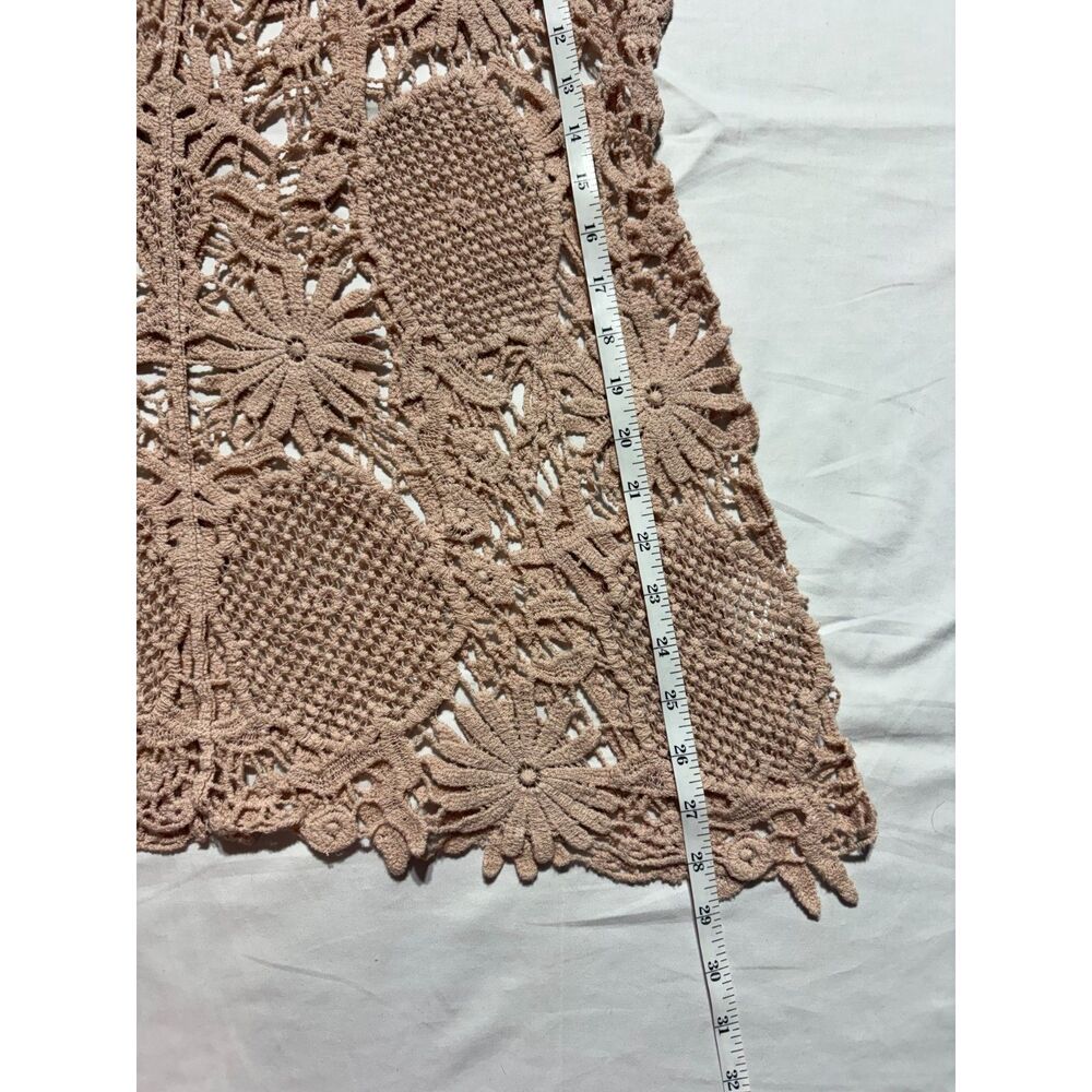 Olivia Sky Cotton Crochet Tank Top Boho Open Knit Floral Medallion Size XL - Picture 14 of 14